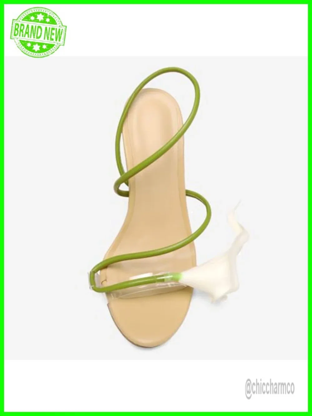 Sculptural 3D Calla Lily Strappy Stiletto Heel Sandals - 4